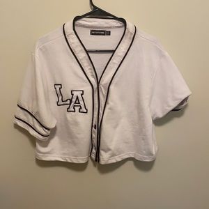 Baseball jersey crop top
